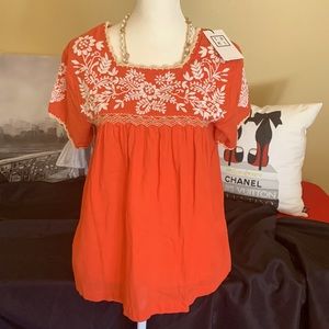 NWT THML Embroidered Blouse